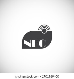 NFC-verwandtes Symbol auf Hintergrund für Grafik und Web-Design. Symbol für kreatives Illustrationskonzept für Web- oder mobile App.