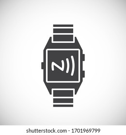 Icono relacionado con NFC en segundo plano para diseño gráfico y web. Símbolo de concepto de ilustración creativa para aplicación web o móvil.
