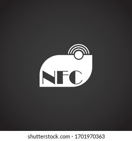 NFC-verwandtes Symbol auf Hintergrund für Grafik und Web-Design. Symbol für kreatives Illustrationskonzept für Web- oder mobile App.