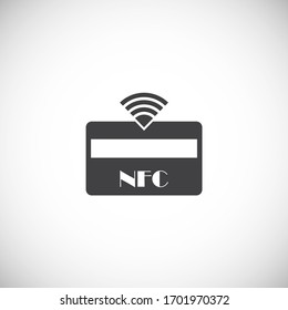 NFC-verwandtes Symbol auf Hintergrund für Grafik und Web-Design. Symbol für kreatives Illustrationskonzept für Web- oder mobile App.