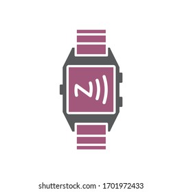 NFC related icon on background for graphic and web design. Creative illustration concept symbol for web or mobile app.
