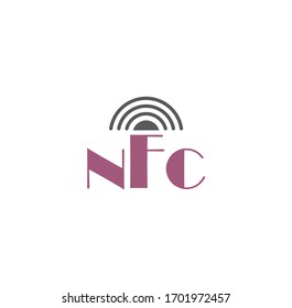 Icono relacionado con NFC en segundo plano para diseño gráfico y web. Símbolo de concepto de ilustración creativa para aplicación web o móvil.
