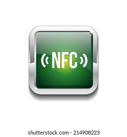 NFC Rounded Rectangular Vector Green Web Icon Button