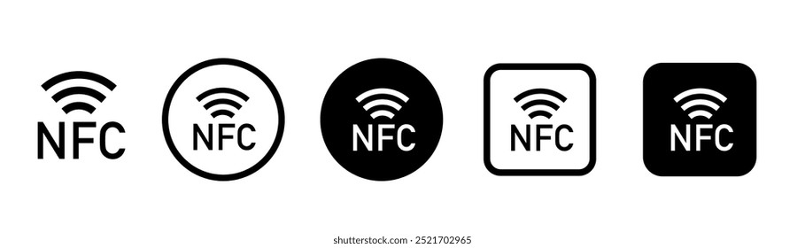 Nfc scan icon. NFC payment icon set. NFC technology icon. Vector illustration
