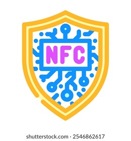 nfc security technology color icon vector. nfc security technology sign. isolated symbol illustration