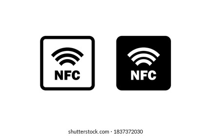 NFC sign. Contactless payment. Vector on isolated white background. EPS 10