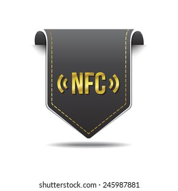 NFC Sign golden Vector Icon Design