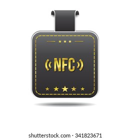 NFC Sign golden Vector Icon Design