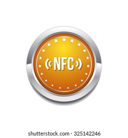 NFC Sign Yellow Vector Icon Button
