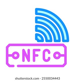 ícone de cor do sinal nfc vetor. sinal nfc. ilustração de símbolo isolado