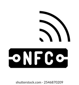 ícone de glifo de sinal nfc vetor. sinal nfc. ilustração de símbolo isolado