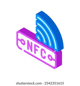 ícone isométrico de sinal nfc vetor. sinal nfc. ilustração de símbolo isolado