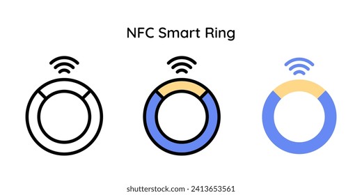 NFC Smart Ring Icon. Smart Ring Payment. RFID Smart Ring. svg