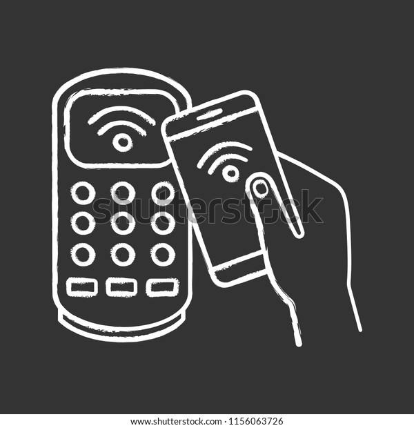 Nfc Smartphone Payment Chalk Icon Nfc Stock Vector Royalty Free 1156063726