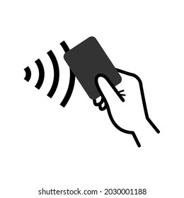NFC para escaneo de smartphones. Métodos de pago prácticos y modernos. Aislado en un fondo en blanco, modificable y cambiable.