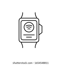 Nfc, smartwatch icon. Simple line, outline vector elements of near field communication icons for ui and ux, website or mobile application