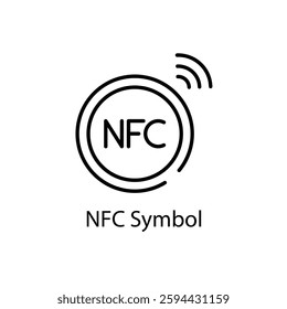 NFC Symbol vector icon stock illustration