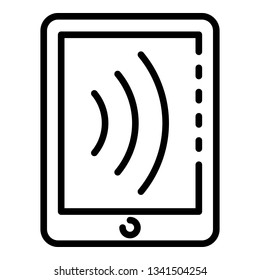 Nfc tablet icon. Outline nfc tablet vector icon for web design isolated on white background