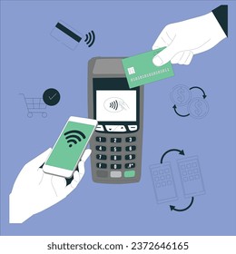 nfc technology concept vector design illustration