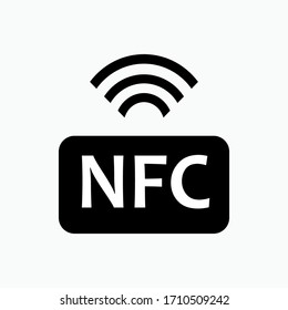 NFC Technology Icon. Near Field Communication. Contactless Payment. Silhouette Symbols. Vector Isolated Illustration.