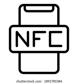 Nfc technology icon. Outline nfc technology vector icon for web design isolated on white background