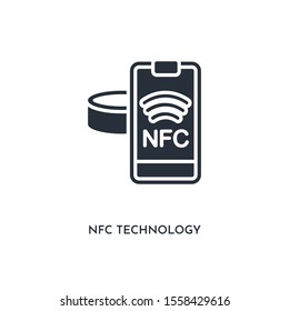 nfc technology icon. simple element illustration. isolated trendy filled nfc technology icon on white background. can be used for web, mobile, ui.