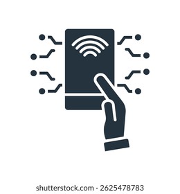nfc technology icons isolated on White Background. Flat style design