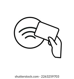 Tecnología NFC aislada en fondo blanco. Signo de pago móvil sin contacto NFC. Material vectorial