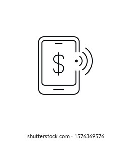 NFC technology - minimal line web icon. simple vector illustration. concept for infographic, website or app.