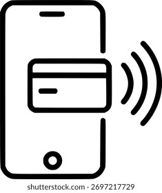 NFC Technology. Near Field Communication. Contactless Payment sign, symbol, vector, art