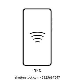 NFC technology vector icon. Field Communication nfc payment concept. Flat design isolated on white.