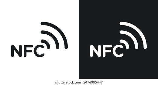 Colección de iconos de Vector fino Nfc.