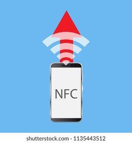 NFC touch payment concept. Vector icon.