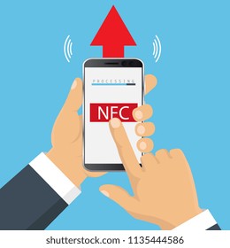 NFC touch payment concept. Vector icon.