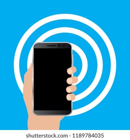 NFC touch payment concept. Vector icon.