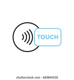 NFC Touch Payment Vector Outline Icon.