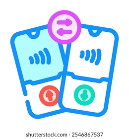 tecnologia de transferência nfc ícone de cor vetor. sinal de tecnologia de transferência nfc. ilustração de símbolo isolado