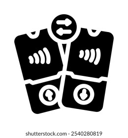 nfc transfer technology glyphe icon vector. nfc-Übertragungstechnologie-Zeichen. einzelne Symbolgrafik