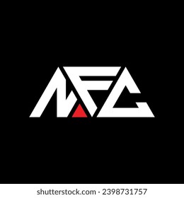 NFC triangle letter logo design with triangle shape. NFC triangle logo design monogram. NFC triangle vector logo template with red color. NFC triangular logo Simple, Elegant, and Luxurious design.
