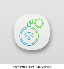 NFC trinket app icon. Near field communication. RFID tag. Contactless technology. UI/UX user interface. Web or mobile application. Vector isolated illustration