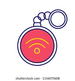 NFC trinket color icon. Near field communication. RFID tag. Contactless technology. Isolated vector illustration