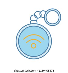 NFC trinket color icon. Near field communication. RFID tag. Contactless technology. Isolated vector illustration