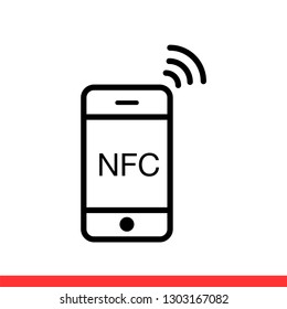 Nfc Vector Icon, Smart Payment Symbol. Simple, Flat Design For Web Or Mobile App