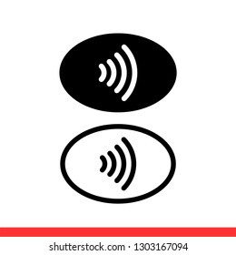 Nfc vector icon, smart payment symbol. Simple, flat design for web or mobile app