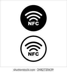 Nfc vector icon, smart payment symbol. Simple, flat design for web or mobile app
