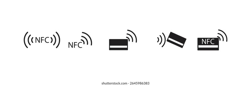 nfc wireless payment icon set.   NFC payment icon, vector illustration