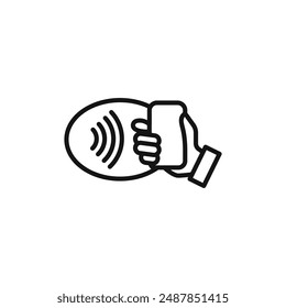 NFC wireless payment logo sign vector outline