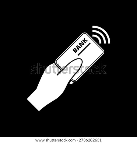 NFC wireless payments icon isolated on black background