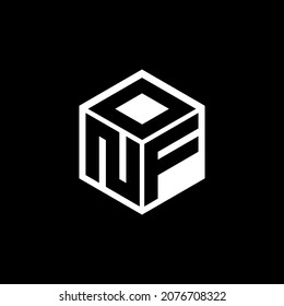 NFD letter logo design with black background in illustrator, vector logo modern alphabet font overlap style. calligraphy designs for logo, Poster, Invitation, etc.	