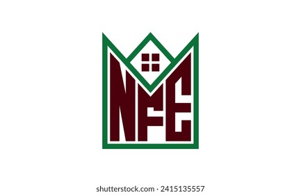 NFE initial letter real estate builders logo design vector. construction ,housing, home marker, property, building, apartment, flat, compartment, business, corporate, house rent, rental, commercial 